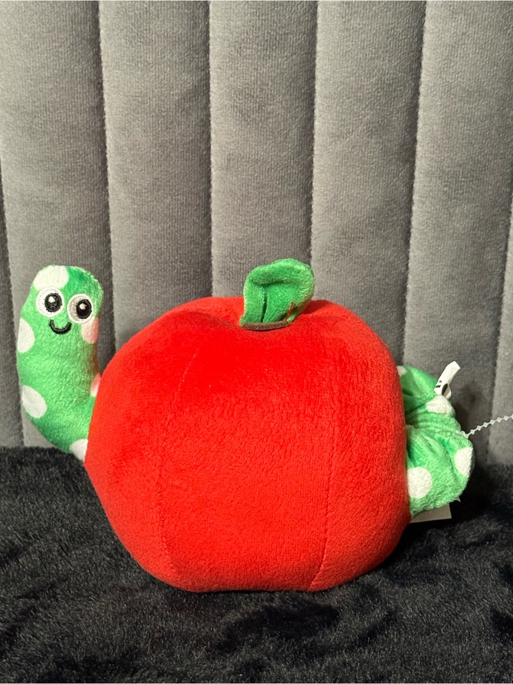 💞4/$35- IKEA SANDBI Musical Apple Plush Pull String Worm Stuffed Toy Red Apple